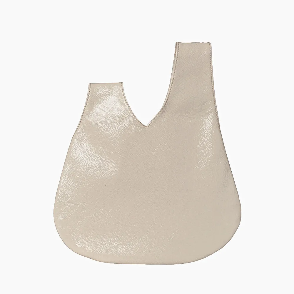 Patent Off-White Mocha Nexus Handbag