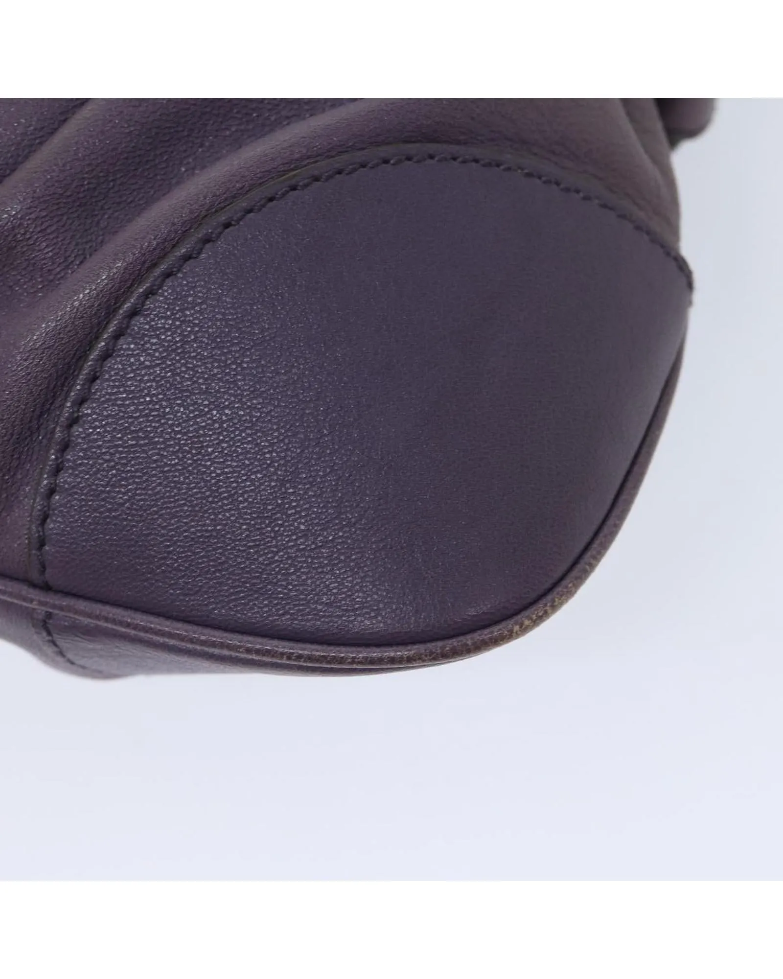 Purple Leather Gancini Hand Bag - Authentic