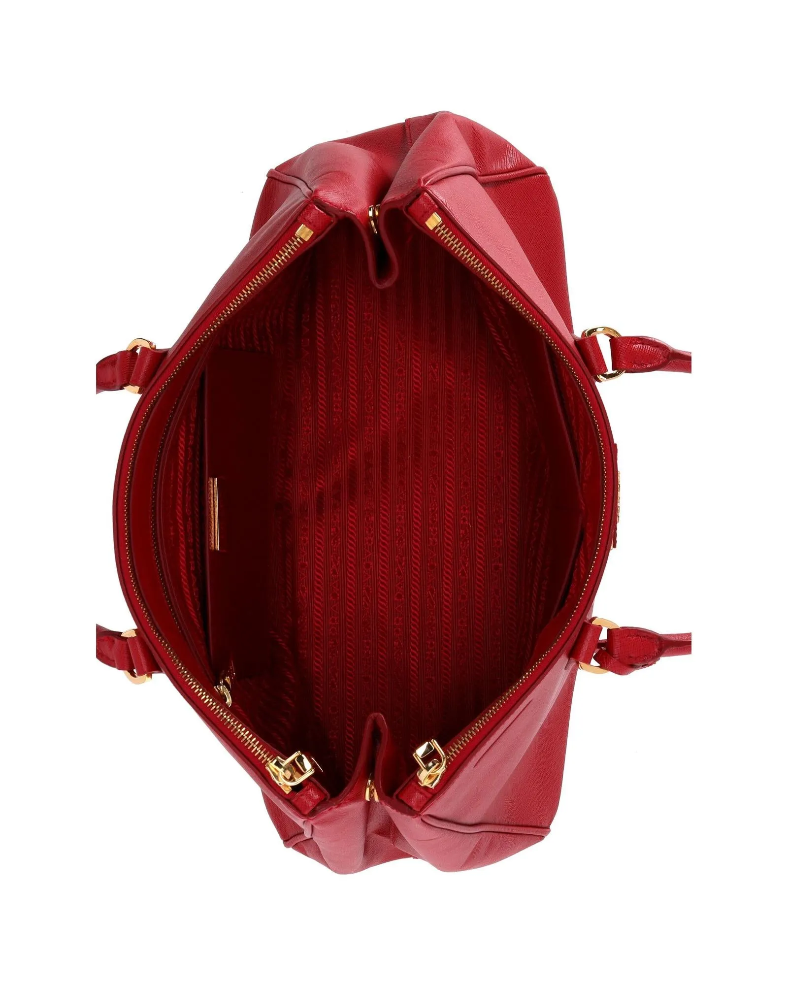 Red Saffiano Leather Large Galleria Handbag