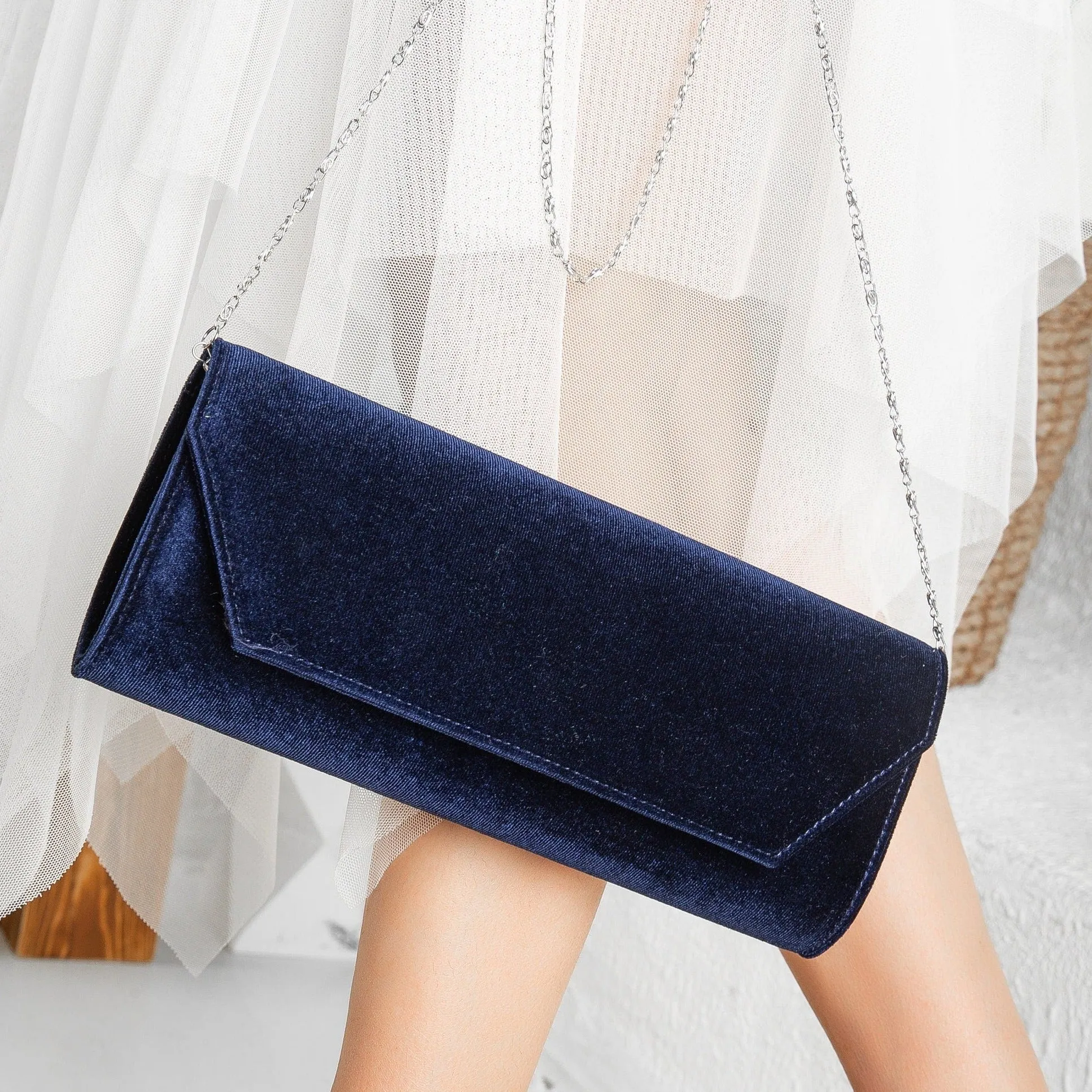 Scarlett - Blue Velvet Clutch