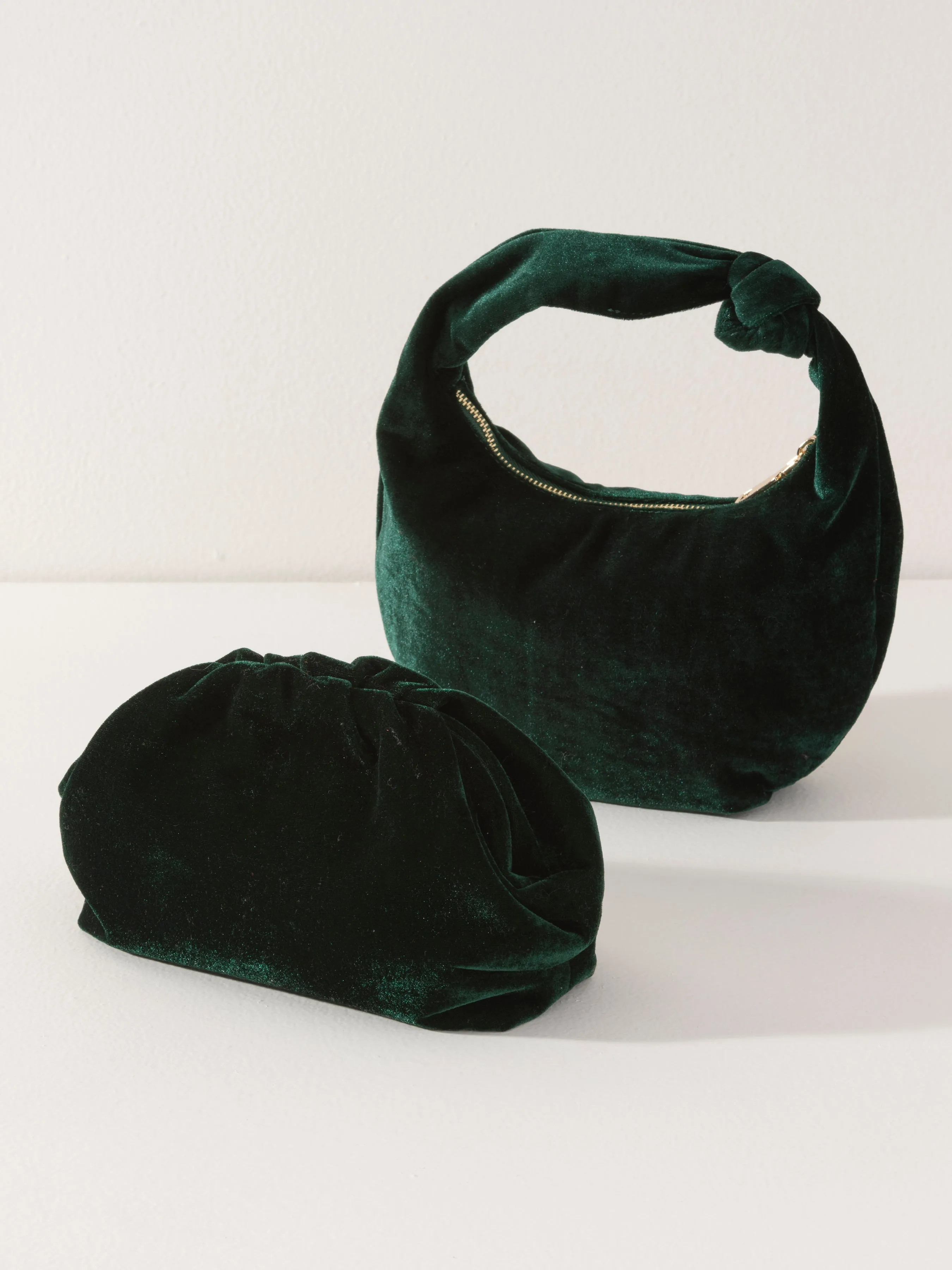 Shiraleah Chrissy Knotted Velvet Top Handle Bag, Green