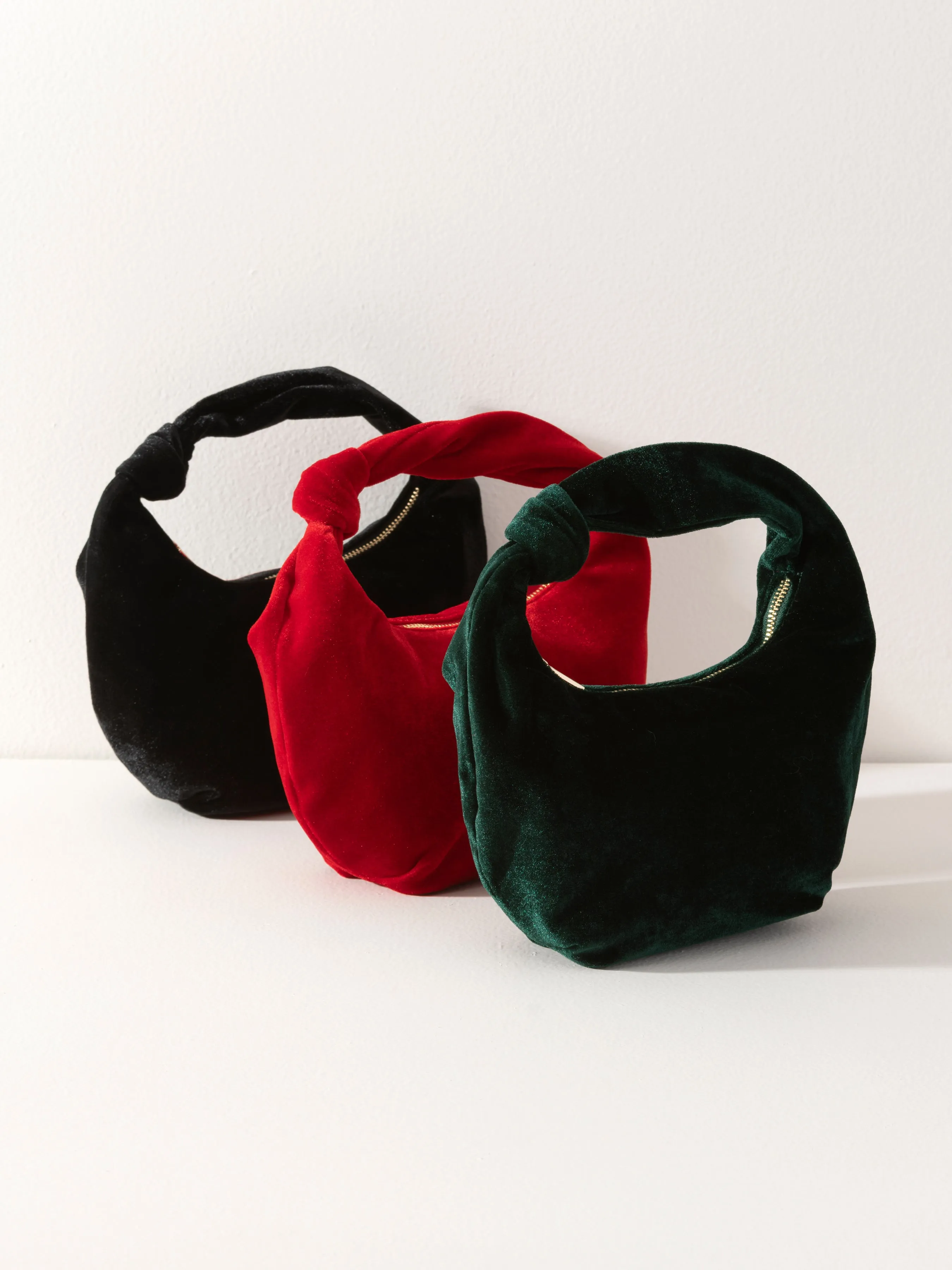 Shiraleah Chrissy Knotted Velvet Top Handle Bag, Green