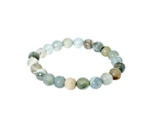 Sisco   Berluti Beaded Bracelet - Small Multi Blue Faceted Round Beads with Stardust Accent