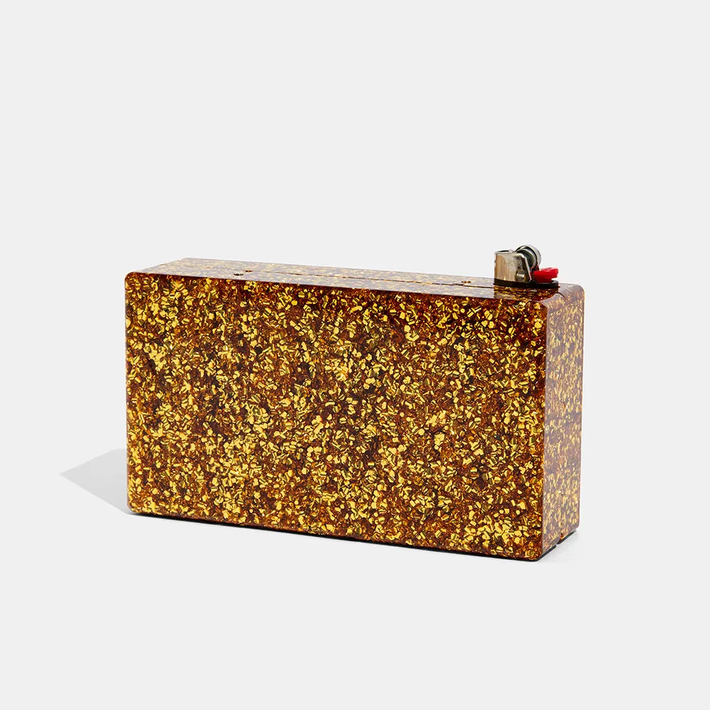 Slim Jean Lighter Bag in Gold Confetti