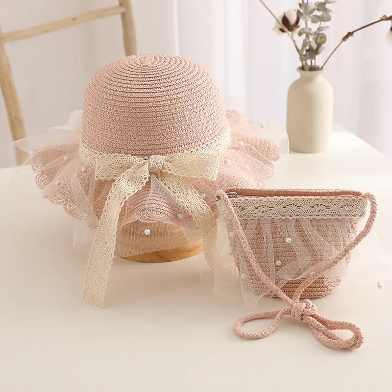 Straw Hat Handbag Set