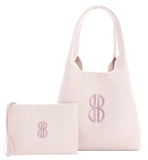 Sutton City Tote - Petal Pink Diamond Monogram / Detachable Metal Chain - Large