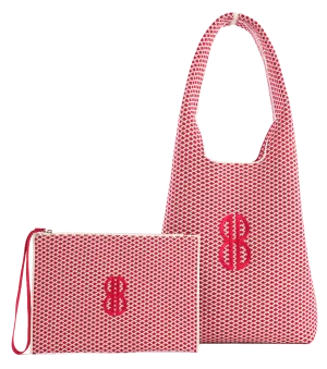 Sutton City Tote - Red Diamond / Detachable Metal Chain - Medium