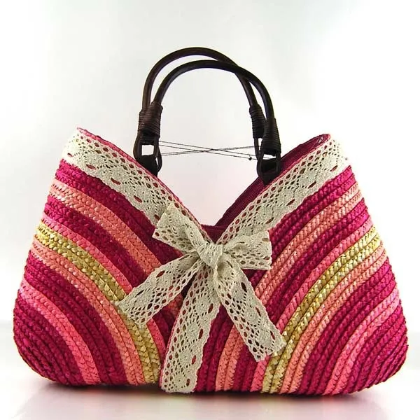 TEEK - Lace Dip Straw Handbag
