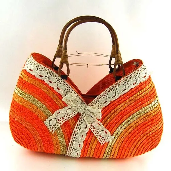TEEK - Lace Dip Straw Handbag