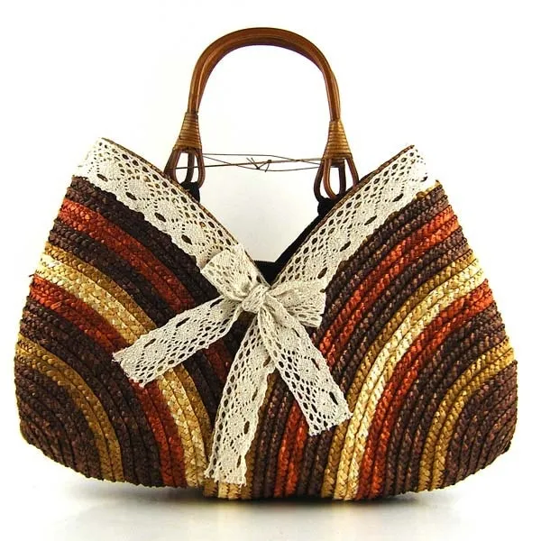 TEEK - Lace Dip Straw Handbag