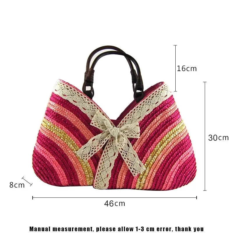 TEEK - Lace Dip Straw Handbag