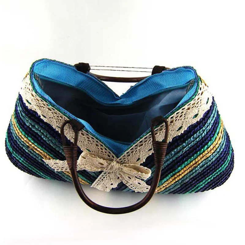 TEEK - Lace Dip Straw Handbag