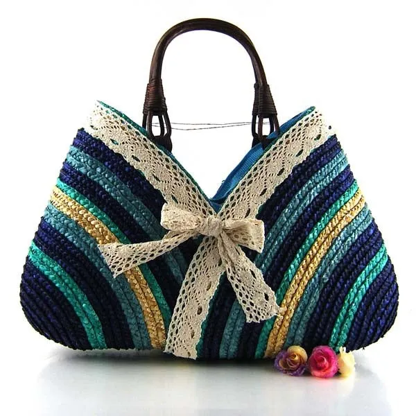 TEEK - Lace Dip Straw Handbag