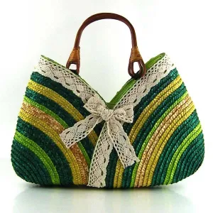 TEEK - Lace Dip Straw Handbag