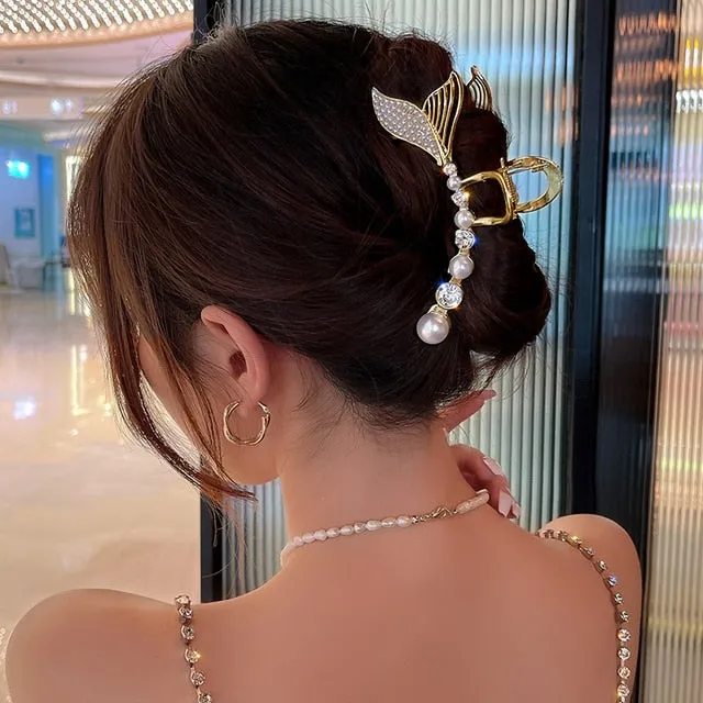 Vintage  Gold Hollow Geometric Metal Hair Clips
