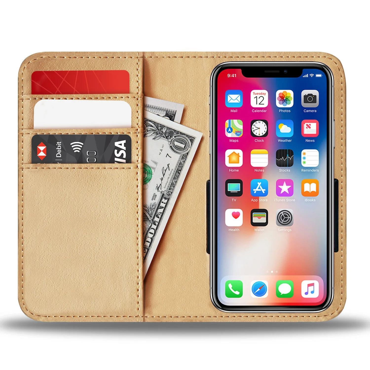 White Flowers Cats Wallet Case