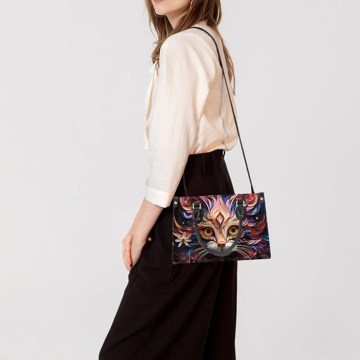 Women's Tote Bag - Long Strap - Cat